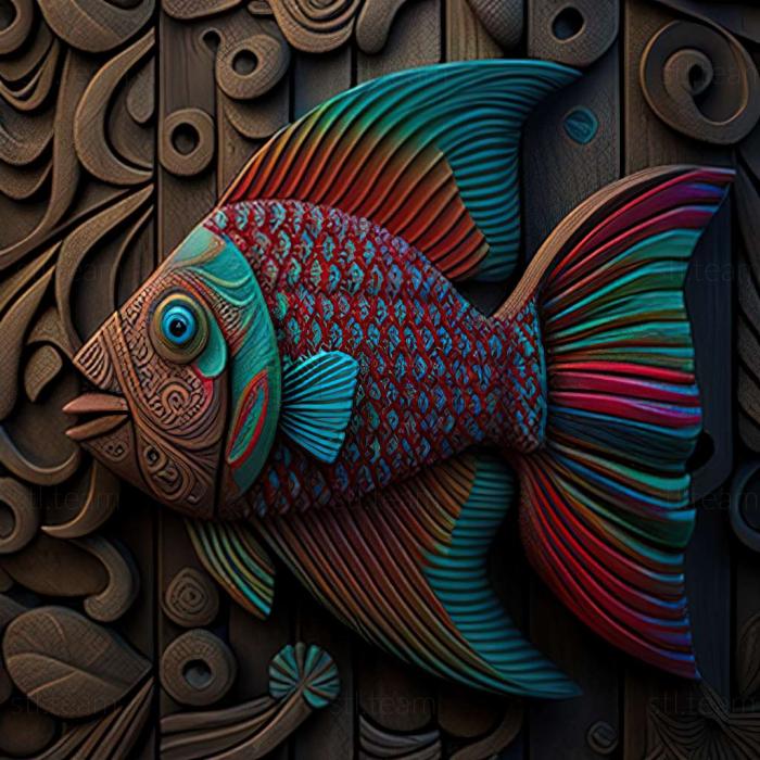 South American multicolored fish